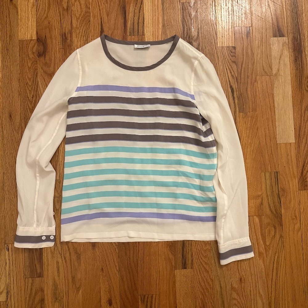 Equipment Femme Silk Long Sleeve Top – Size S